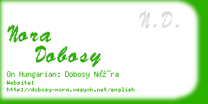 nora dobosy business card